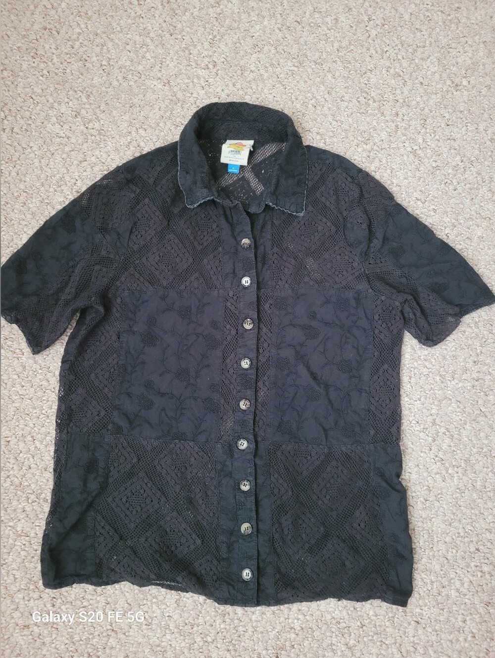 Farm Rio Lace Button Front Blouse - Picture 5 of 8